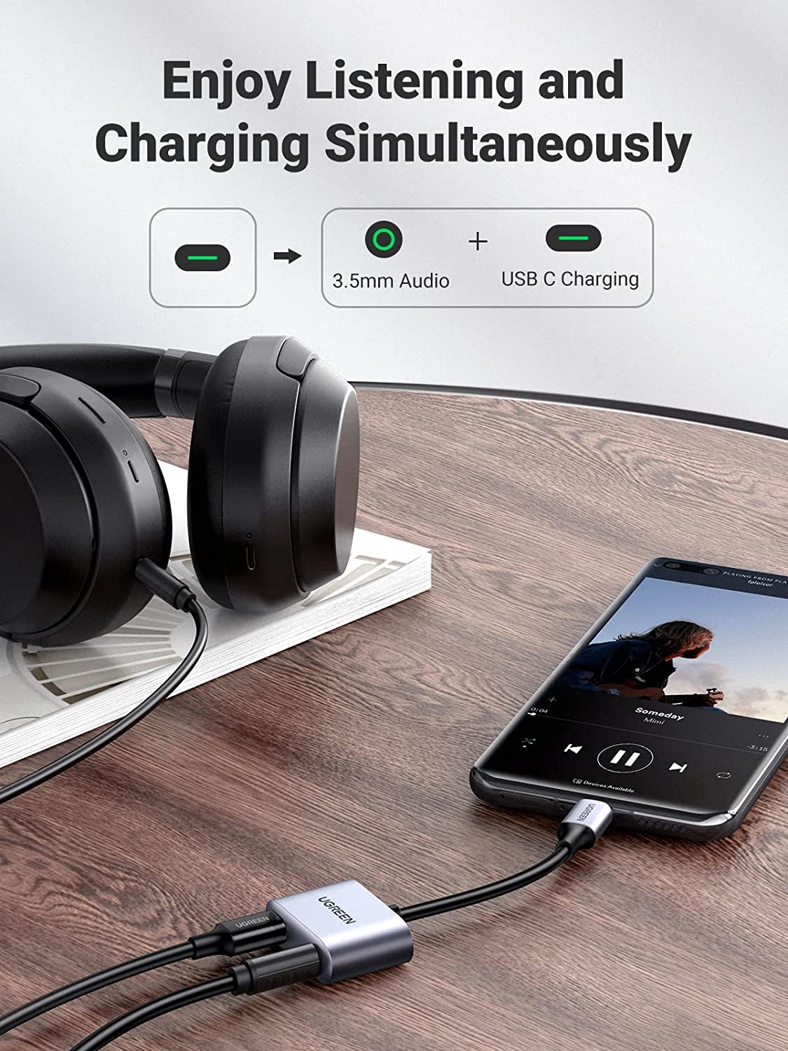 Ugreen 60164 USB C to 3.5mm Headphone and Charger Adapter