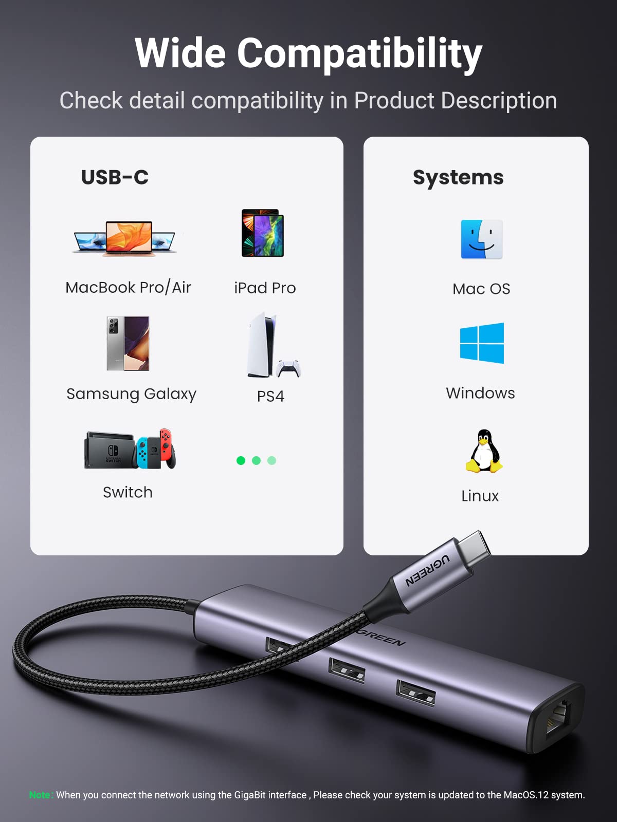 UGREEN USB C to Ethernet Adapter